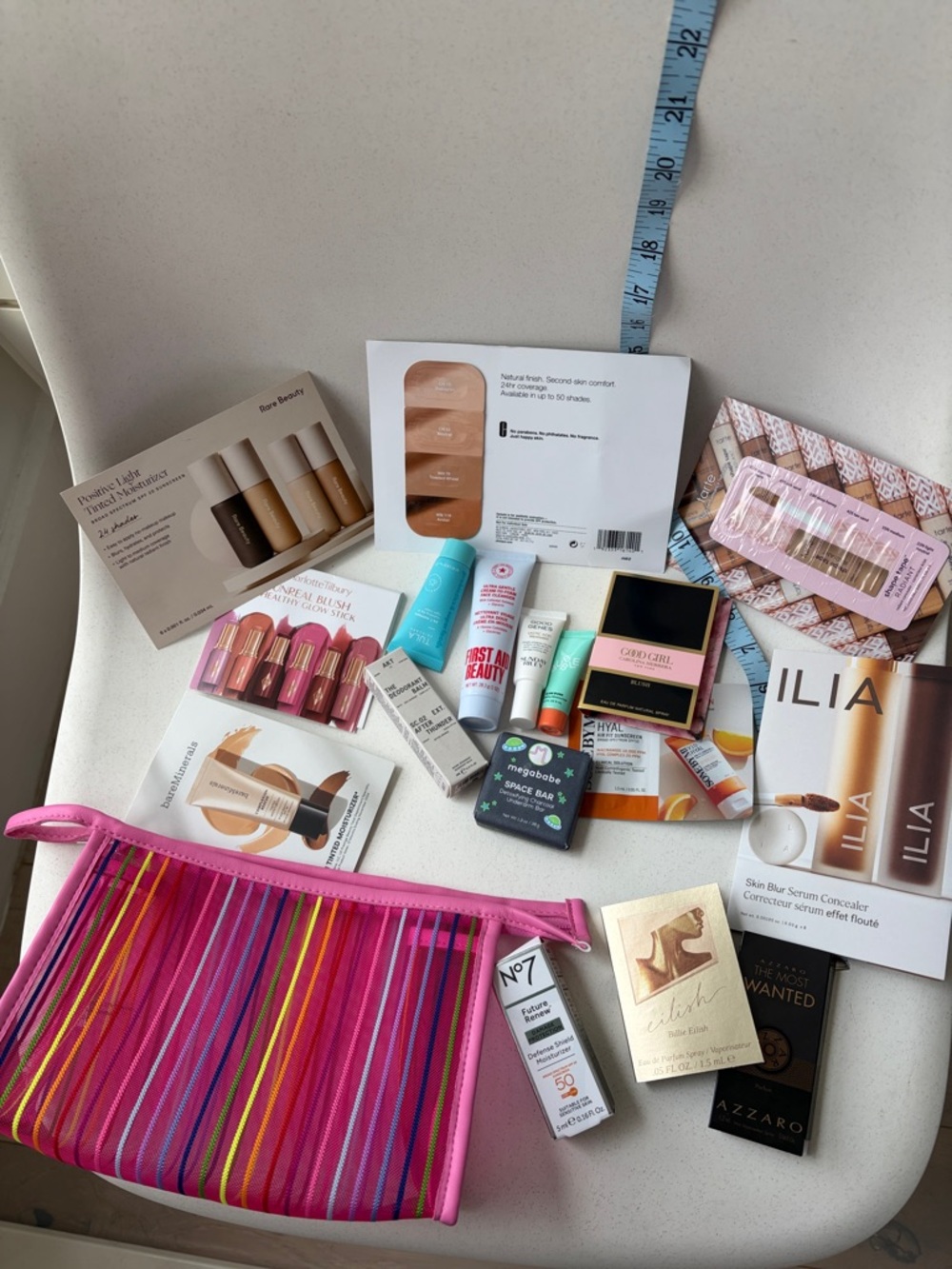 Pink Striped Cosmetic Pouch ULTA and CREDO beauty travel size